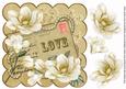 Cream Magnolia Love 8in Decoupage Topper