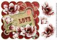 Red Magnolia Love 8in Decoupage Topper