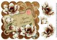 Chocolate Magnolia Aged to Perfection 8in Decoupage Topper