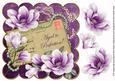 Dark Purple Magnolia Aged to Perfection 8in Decoupage Topper