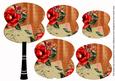 Burnt Orange Rose Swirl Fan Decoupage Topper Sheet