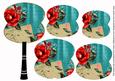 Teal Rose Swirl Fan Decoupage Topper Sheet