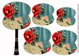 Dusky Teal Rose Swirl Fan Decoupage Topper Sheet