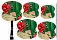 Dark Green Rose Swirl Fan Decoupage Topper Sheet