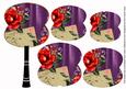 Purple Rose Swirl Fan Decoupage Topper Sheet