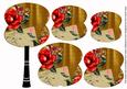 Gold Rose Swirl Fan Decoupage Topper Sheet
