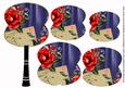 Dark Blue Rose Swirl Fan Decoupage Topper Sheet