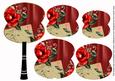 Dark Red Rose Swirl Fan Decoupage Topper Sheet