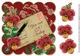Red Pansy 100 Today 8in Scallop Decoupage Topper