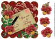 Red Pansy 101 Today 8in Scallop Decoupage Topper