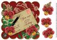 Red Pansy 104 Today 8in Scallop Decoupage Topper