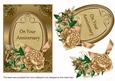 Coffee Rose Gold Anniversary Oval 7x5in Floral Step by Step