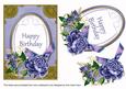 Dblue Rose Happy Birthday Oval 7x5in Floral Step by Step