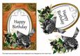 Black Rose Borange Happy Birthday 7x5in Floral Step by Step