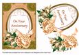 Peach Rose on Your Anniversary 7x5in Oval Step by Step
