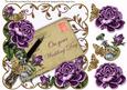 Purple Roses Wedding Day Ink Saver 8in Decoupage Topper