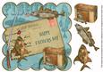 Teal Happy Fathers Day Fishing 8in Decoupage Topper
