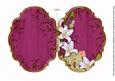 White Lily Swirls Cerise 7x5in Fancy Bracket Folded Card