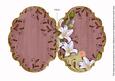 White Lily Swirls Dusky Pink 7x5in Fancy Bracket Folded Card