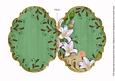 White Lily Swirls Mid Green 7x5in Fancy Bracket Folded Card