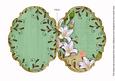 White Lily Swirls Mint Green 7x5in Fancy Bracket Folded Card