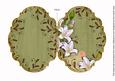 White Lily Swirls Olive 7x5in Fancy Bracket Folded Card
