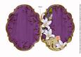 White Lily Swirls Purple 7x5in Fancy Bracket Folded Card