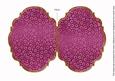 Cerise Metallic Floral Bead 7x5in Fancy Bracket Folded Card