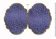 Dblue Metallic Floral Bead 7x5in Fancy Bracket Folded Card