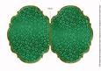 Dgreen Metallic Floral Bead 7x5in Fancy Bracket Folded Card