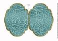 Du Teal Metallic Floral Bead 7x5in Fancy Bracket Folded Card