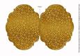 Gold Metallic Floral Bead 7x5in Fancy Bracket Folded Card