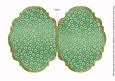 Mid Green Metallic Bead 7x5in Fancy Bracket Folded Card