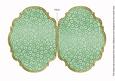 Mint Green Metallic Bead 7x5in Fancy Bracket Folded Card
