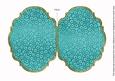 Teal Metallic Bead 7x5in Fancy Bracket Folded Card