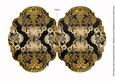 Black Gold Damask 7x5in Fancy Bracket Folded Card