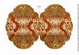 Borange Gold Damask 7x5in Fancy Bracket Folded Card