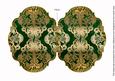 Dgreen Gold Damask 7x5in Fancy Bracket Folded Card