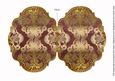 Dusky Pink Gold Damask 7x5in Fancy Bracket Folded Card