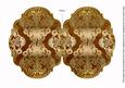 Gold Damask 7x5in Fancy Bracket Folded Card