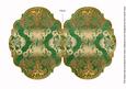 Mid Green Damask 7x5in Fancy Bracket Folded Card