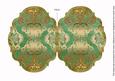 Mint Green Damask 7x5in Fancy Bracket Folded Card