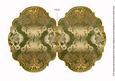 Olive Damask 7x5in Fancy Bracket Folded Card