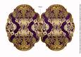 Purple Damask 7x5in Fancy Bracket Folded Card