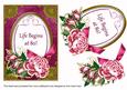 Cerise Rose Life Begins at 80! Oval 7x5in Step by Step