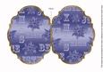 Christmas Metallic Blue 7x5in Fancy Bracket Folded Card