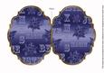 Christmas Metallic Dblue 7x5in Fancy Bracket Folded Card