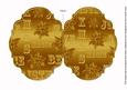 Christmas Metallic Gold 7x5in Fancy Bracket Folded Card