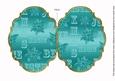 Christmas Metallic Teal 7x5in Fancy Bracket Folded Card