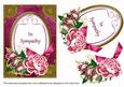 Cerise Rose in Sympathy Oval 7x5in Step by Step